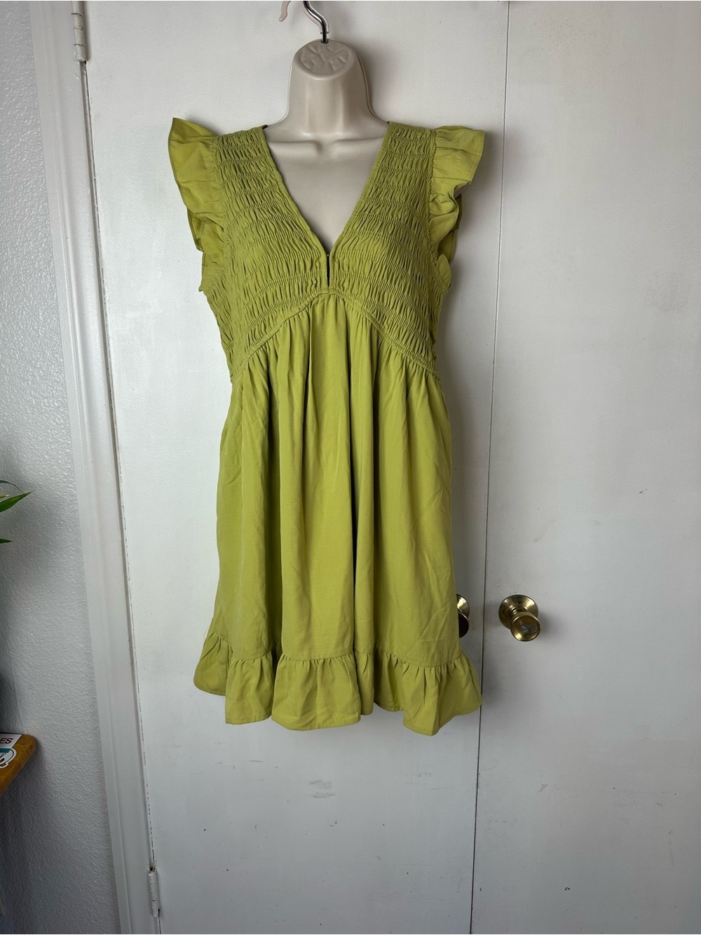 Wishlist Lime Green Ruffle Maxi Dress